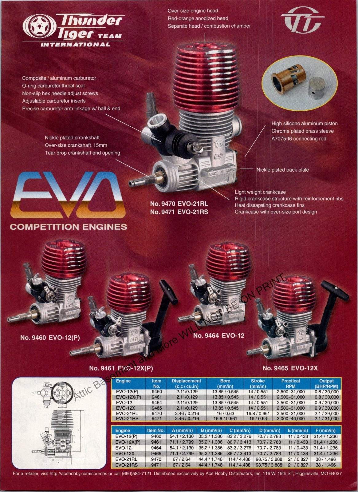 Thunder Tiger EVO RC Engines Print Ad Wall Art Decor Ephemera