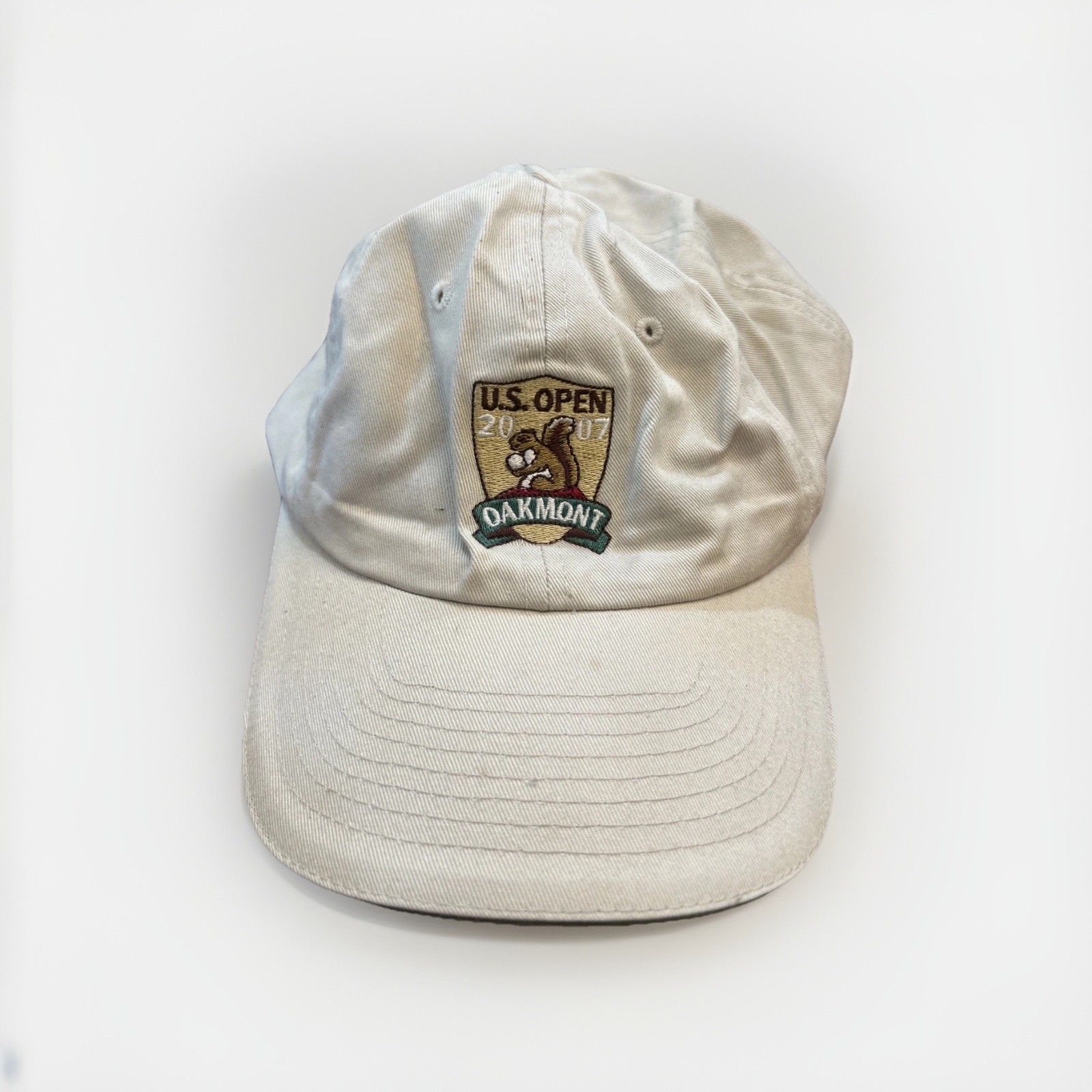 USGA MEMBER US OPEN GOLF HAT COTTON OAKMONT 2007 SQUIRREL BEIGE