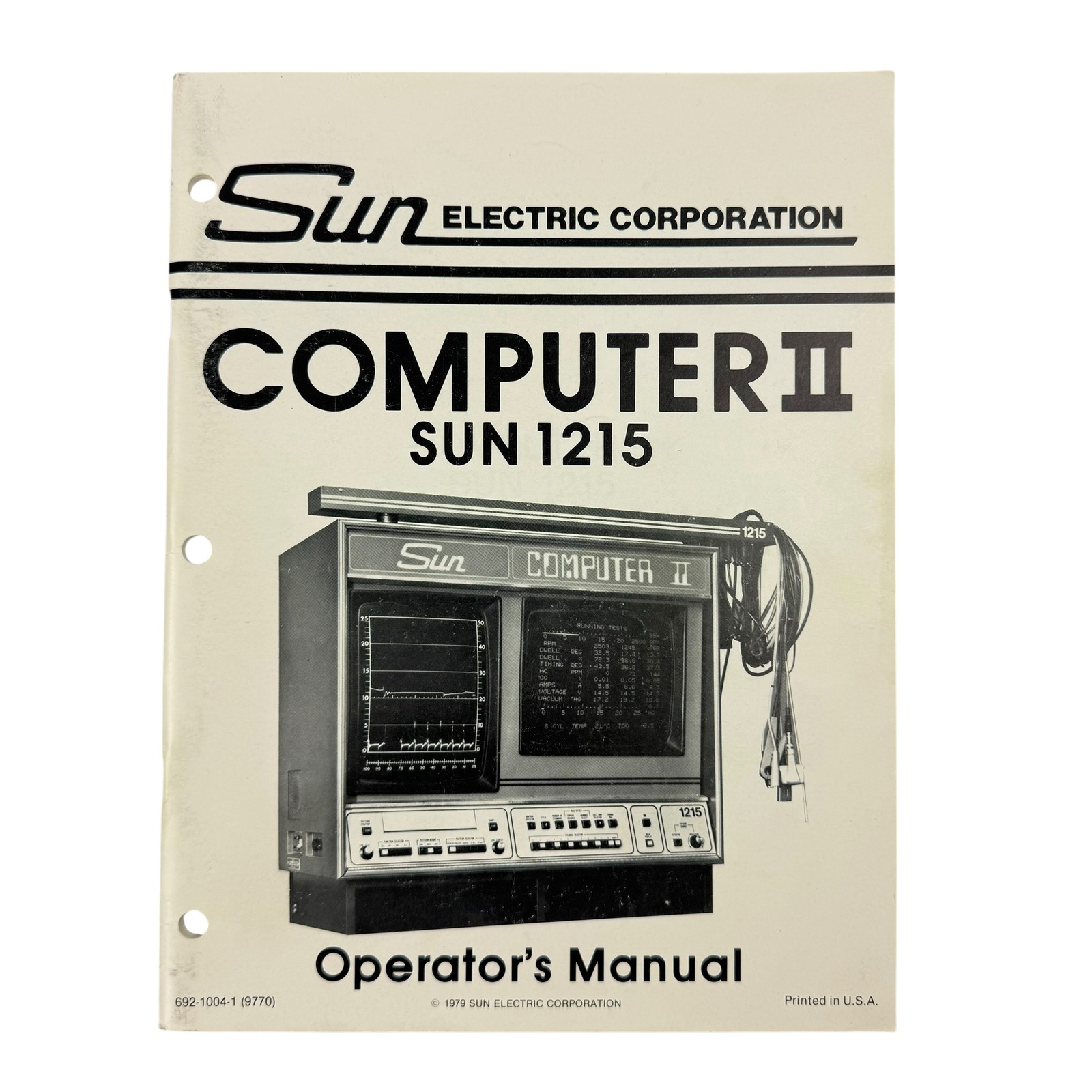 Sun Electric Corporation Computer II SUN 1215 Operator's Manual 1979 Vintage