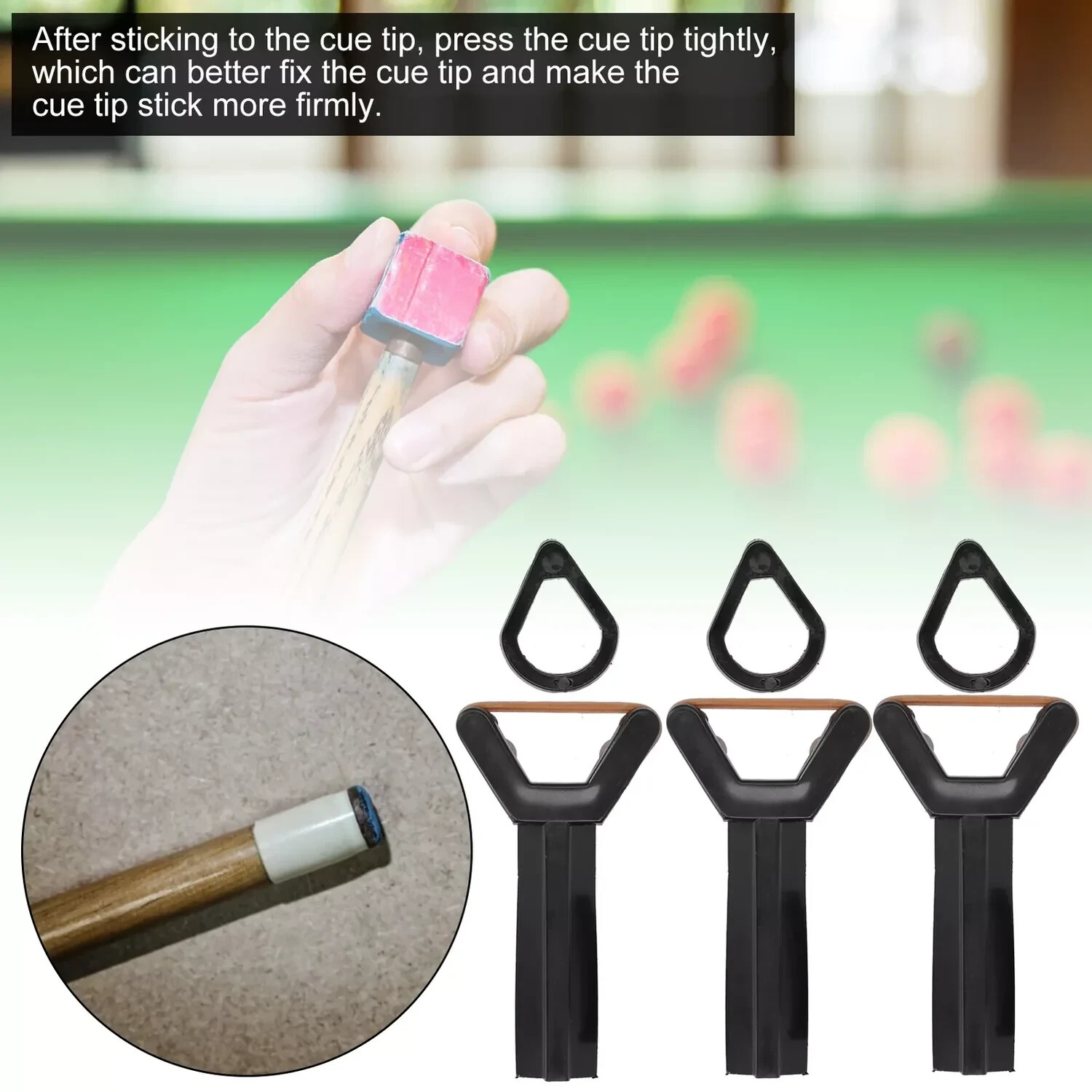 Elastic Rubber Tip Clamp for Pool Cue Building Billiards