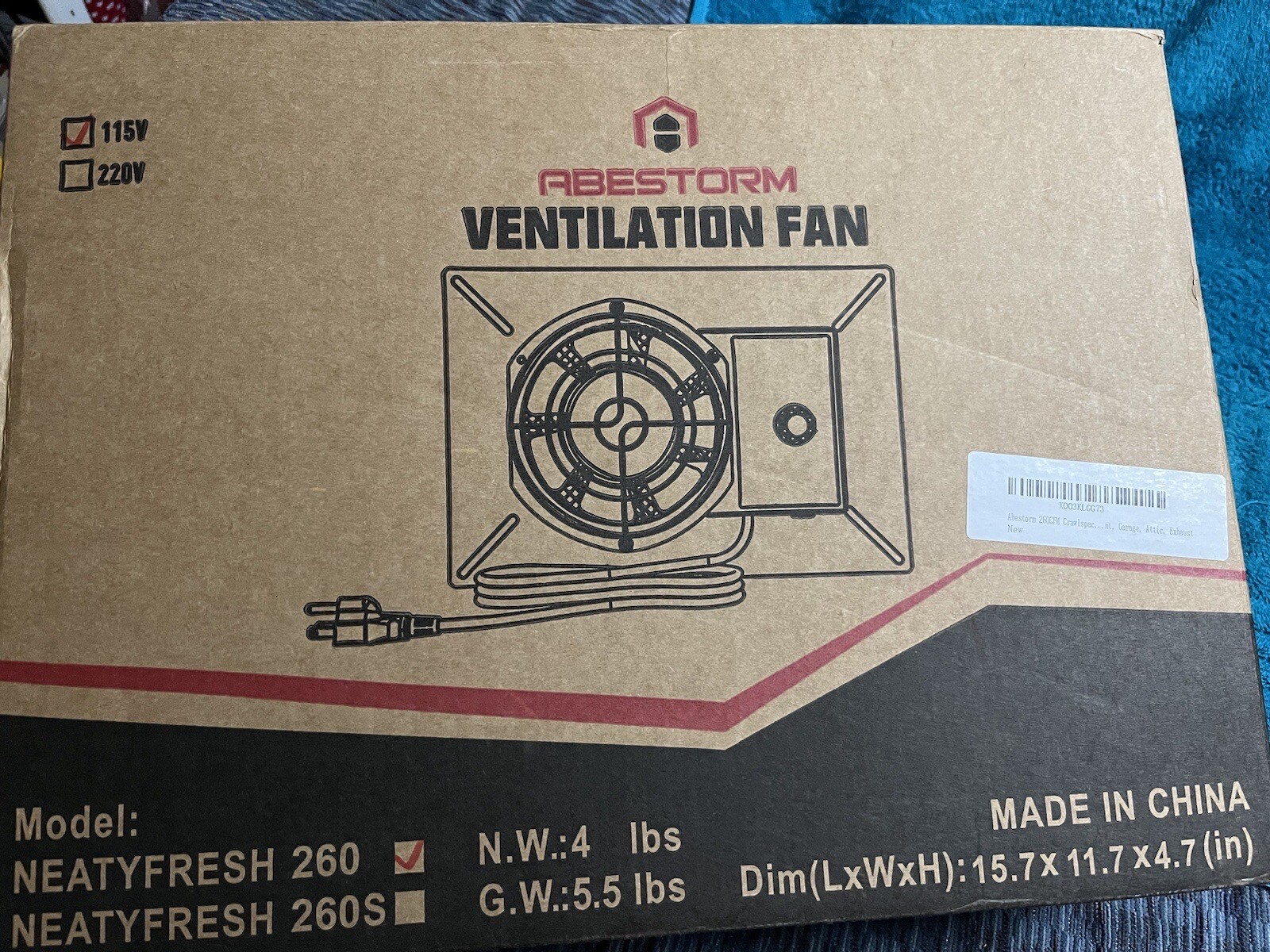 Ventilation Fan 260 cam attic