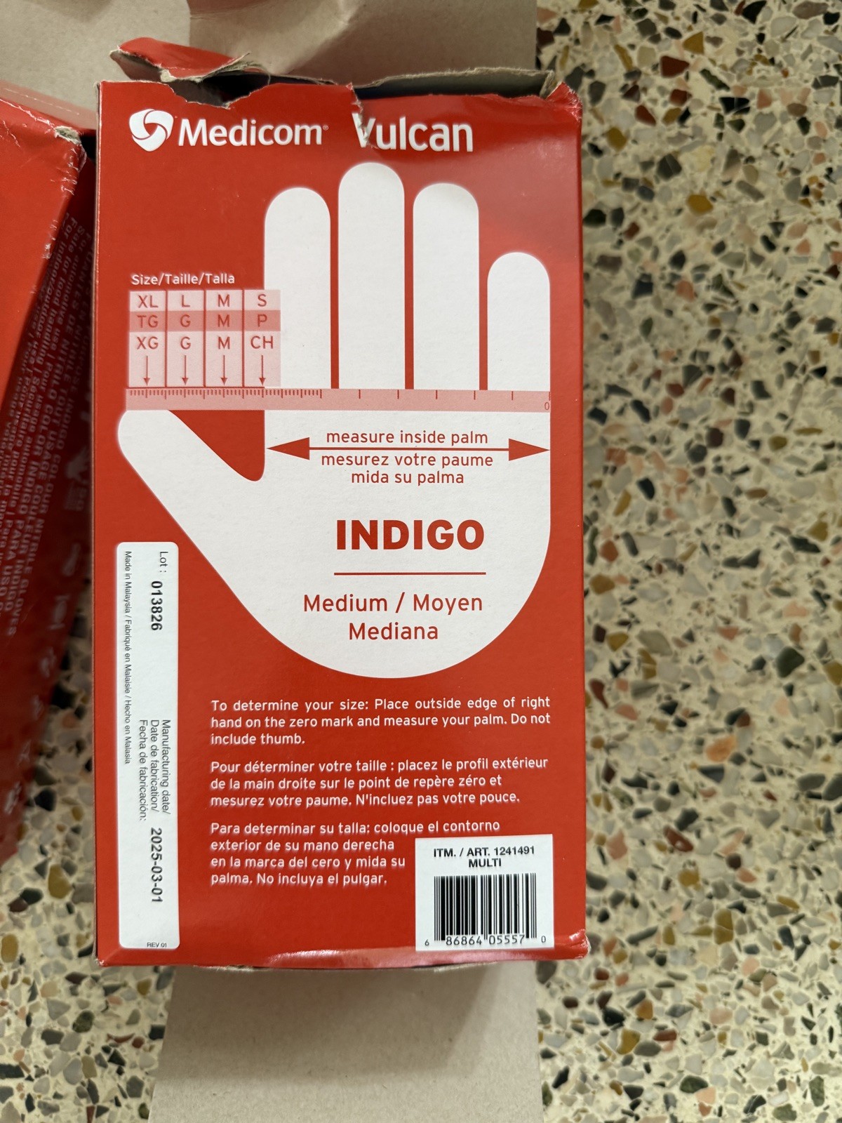 Medicom Vulcan Nitrile Gloves M Indigo 150ct– Latex-Free, Powder-Free, Food Safe