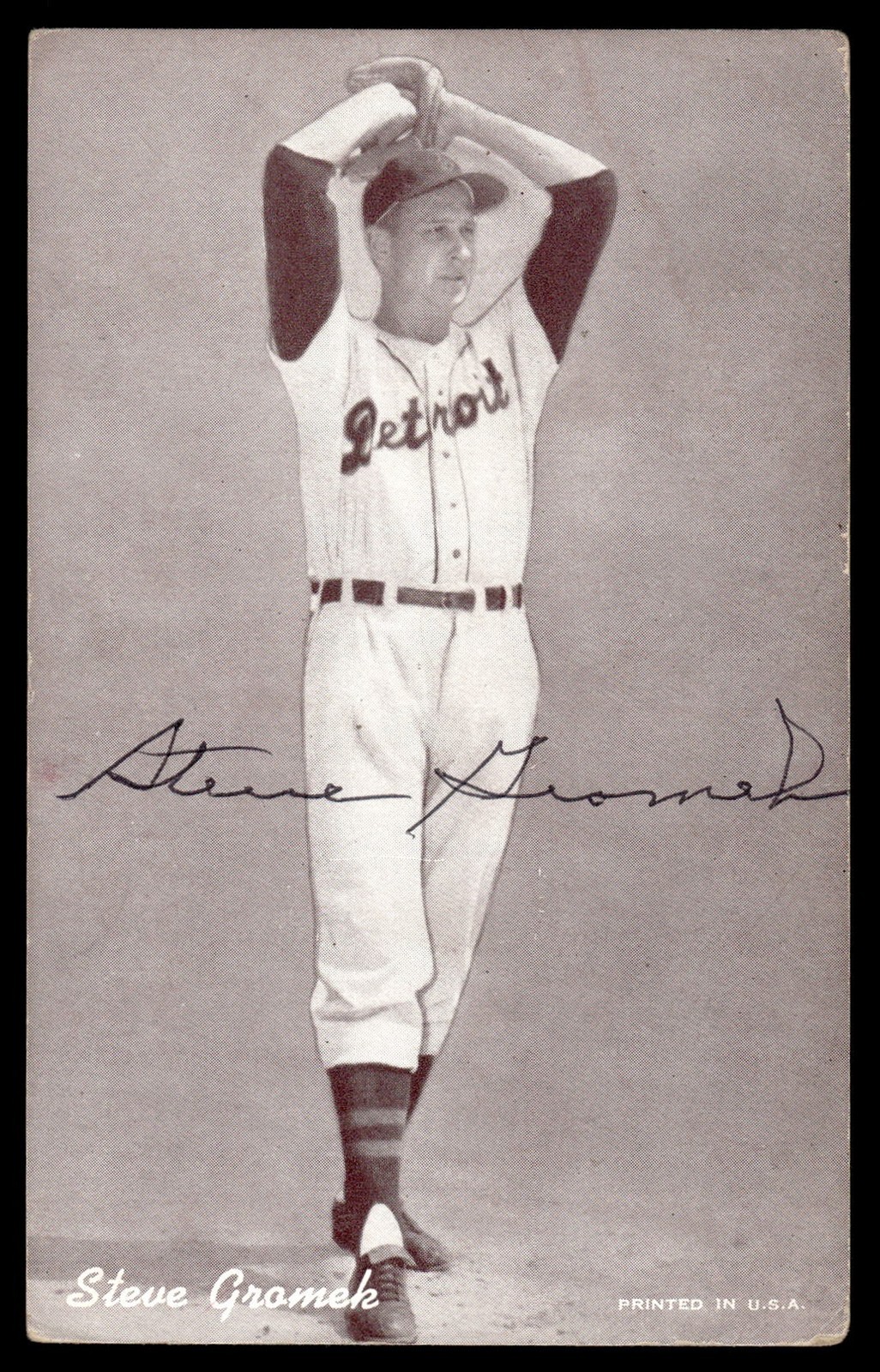 1947-66 Exhibits Baseball Signed Steve Gromek Auto *X2336