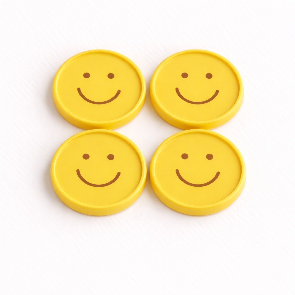 Mini Discbound Planner Discs Yellow Smiley Face Set of 4 Plastic Fun Cute