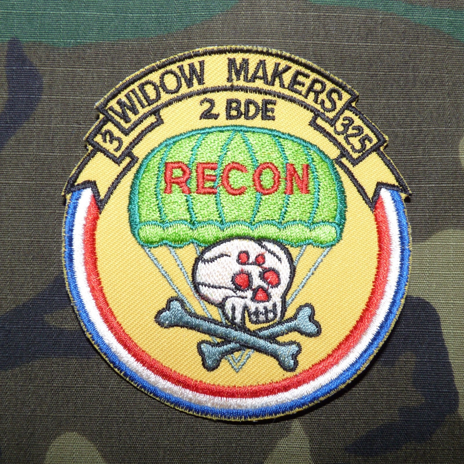 US Army Vietnam 3rd Bn 325th Infantry Widow Makers Embroidered Patch - REPRO