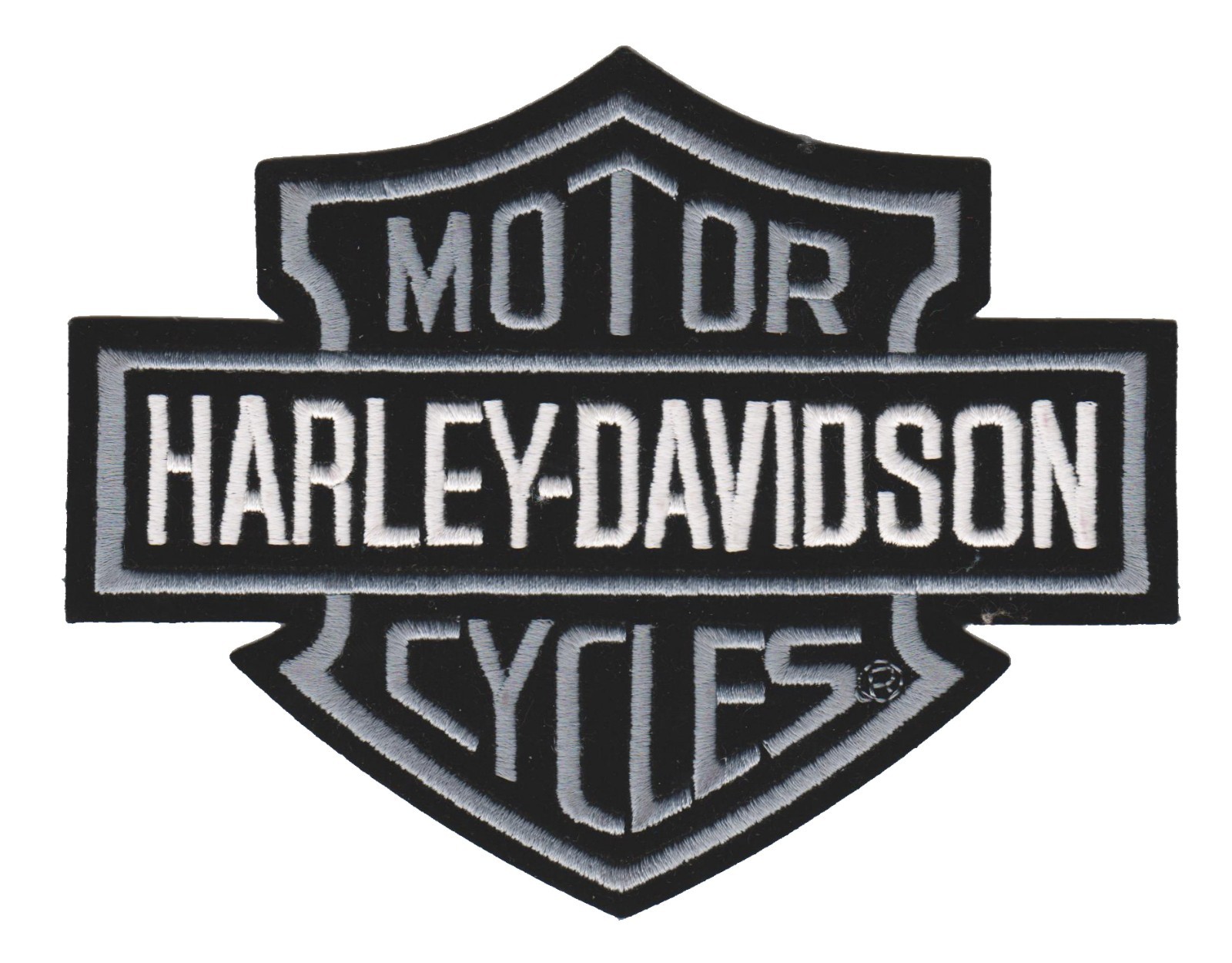 *MINI*  2.75 X 3 inches Harley-Davidson® Gray Bar & Shield Harley Patch P18-XS