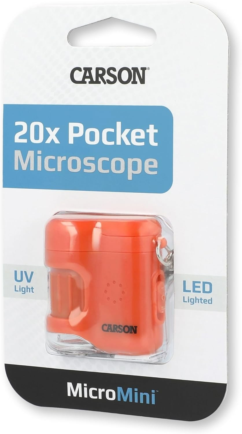 Educational Carson MicroMini 20x Lighted Pocket Microscope with Flashlight