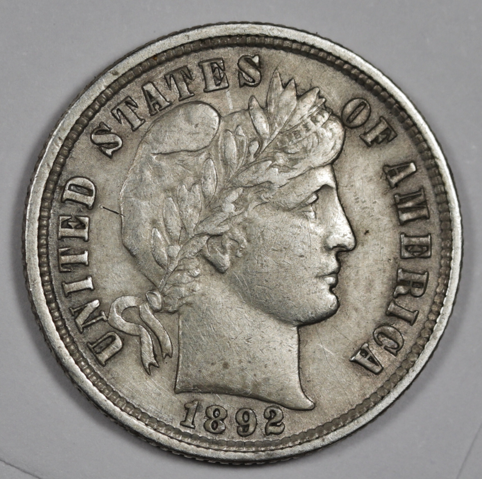 1892 Barber Dime.  XF.  203291