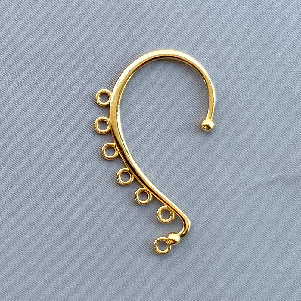 Thick 7 Loop Ear Cuff Earrings 58x36mm Gold Plated Alloy Q6 Per Pkg