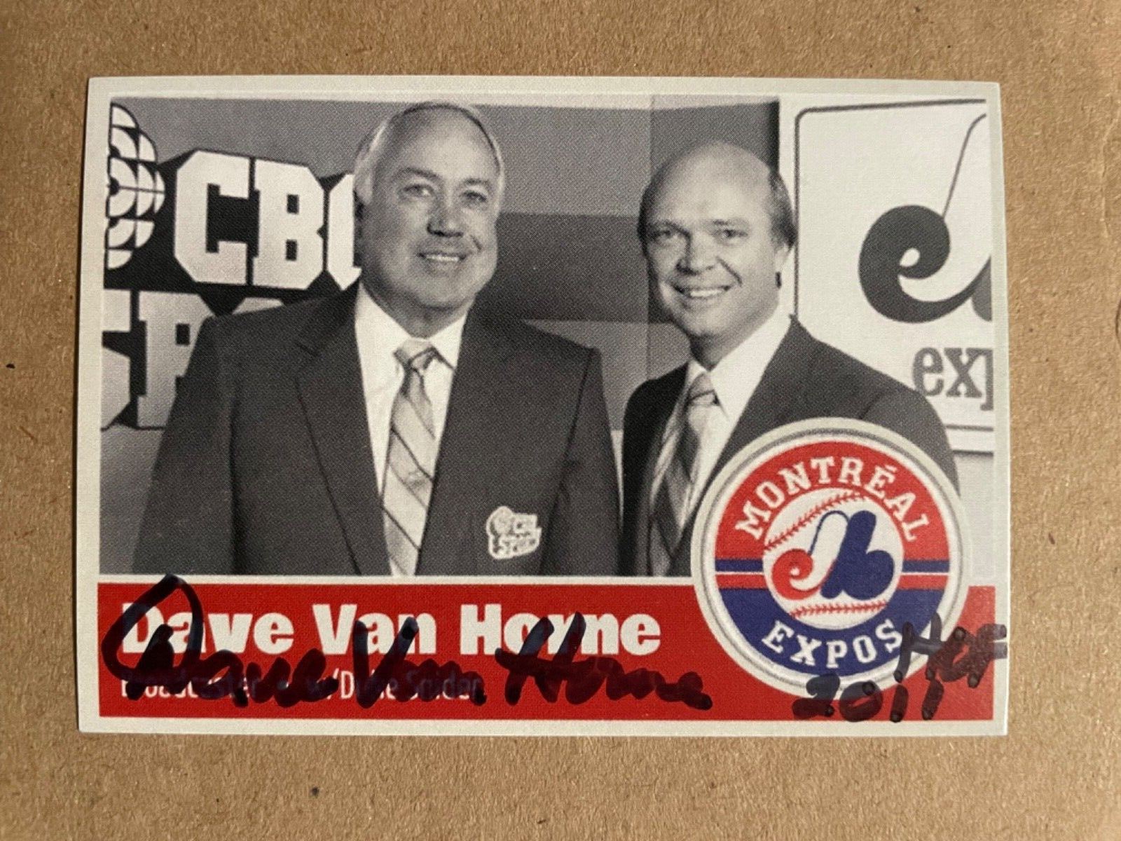 DAVE VAN HORNE autograph MONTREAL EXPOS Duke Snider HOF custom card signed