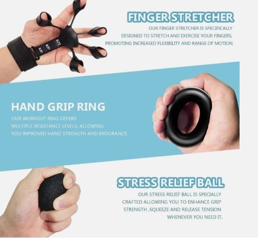 5 PCS Grip Strength Trainer Kit Hand Gripper Strengthener Forearm