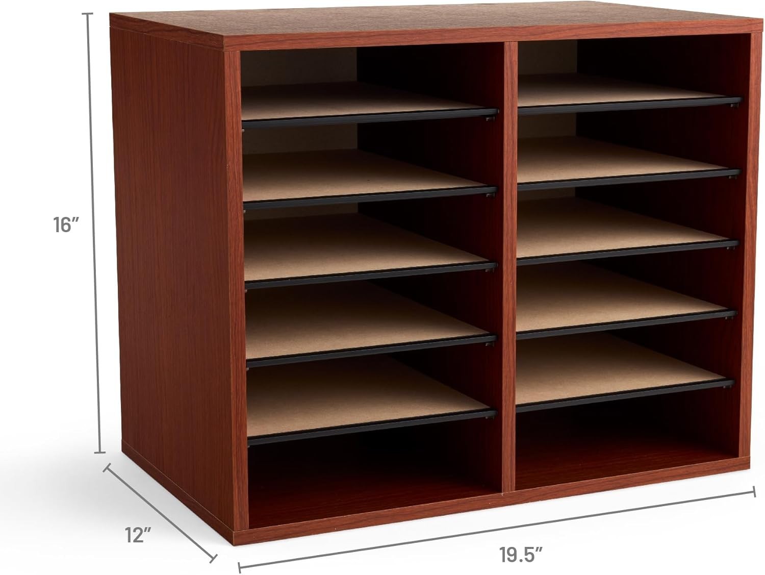 Literature Organizer 12 Compartments Office & Classroom Mailbox W/ Adjustable
