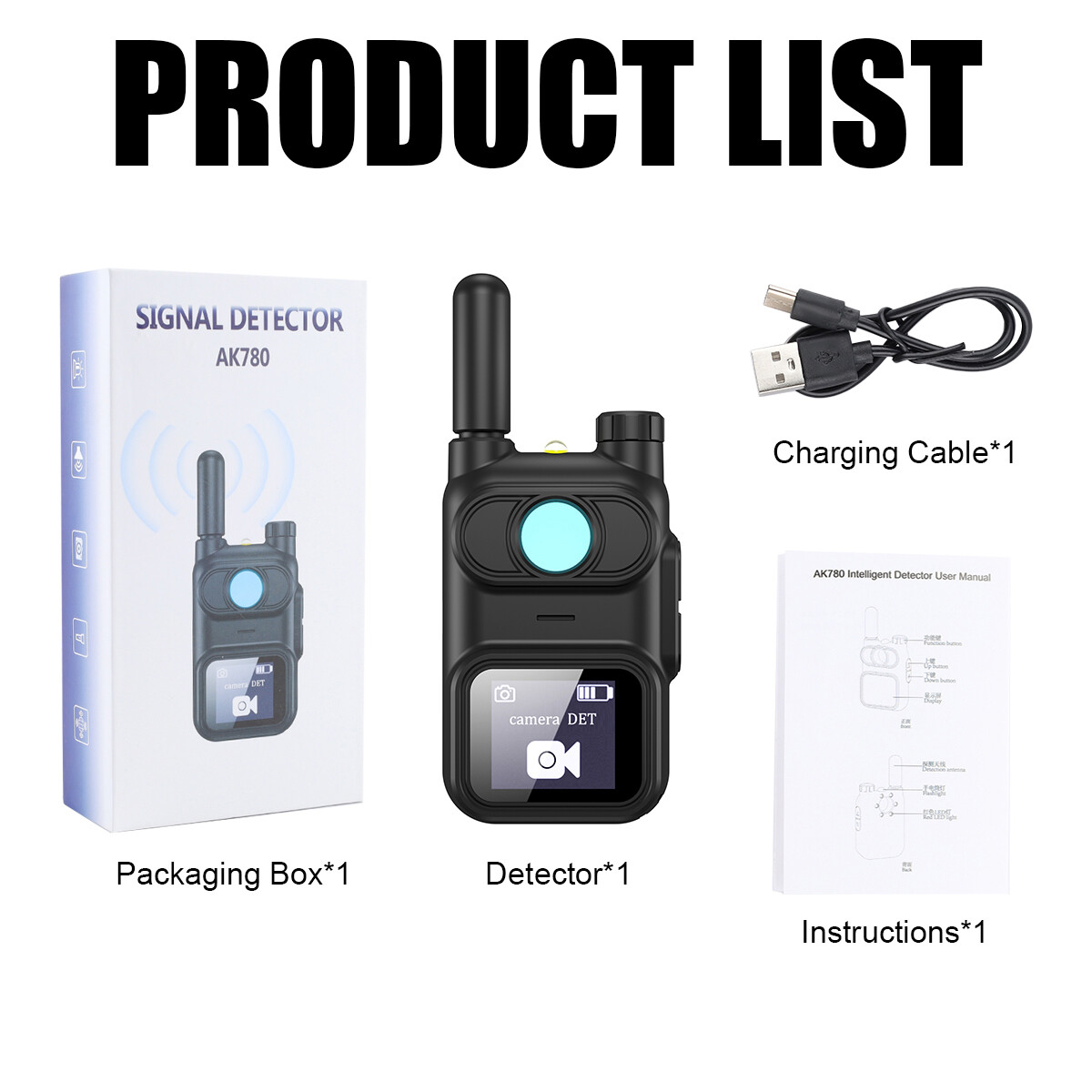 Anti-Spy Device Camera Wireless RF Detector GPS Tracker GSM Bug Finder Scanner