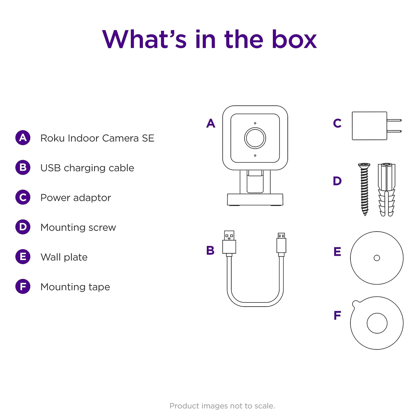 Roku CS1000R Wired Indoor Security Camera with Motion Detection Smart Home