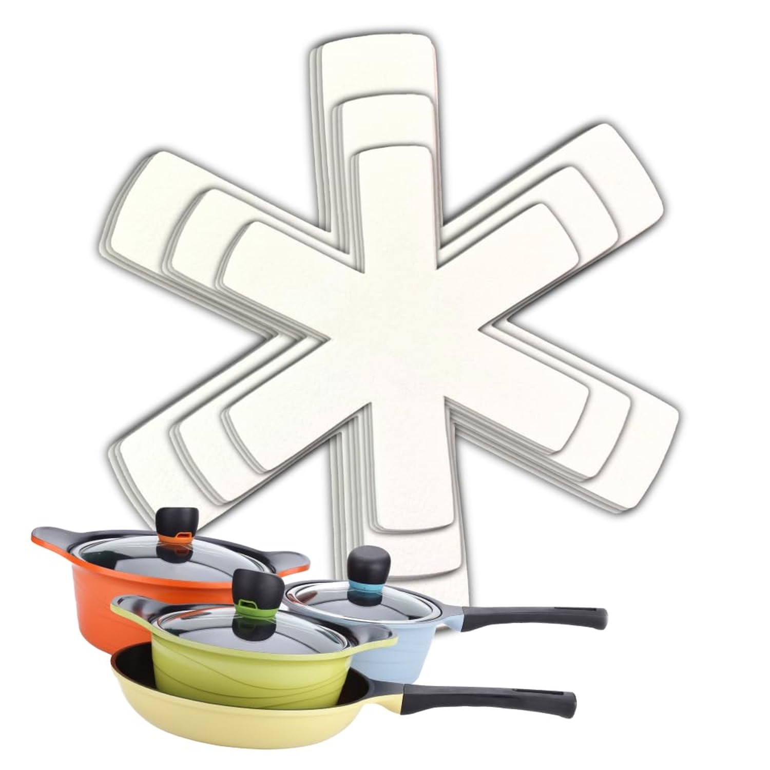 Pot and Pan Protectors Set of 12 and 3 Different Sizes Separators Pad Pot Div...