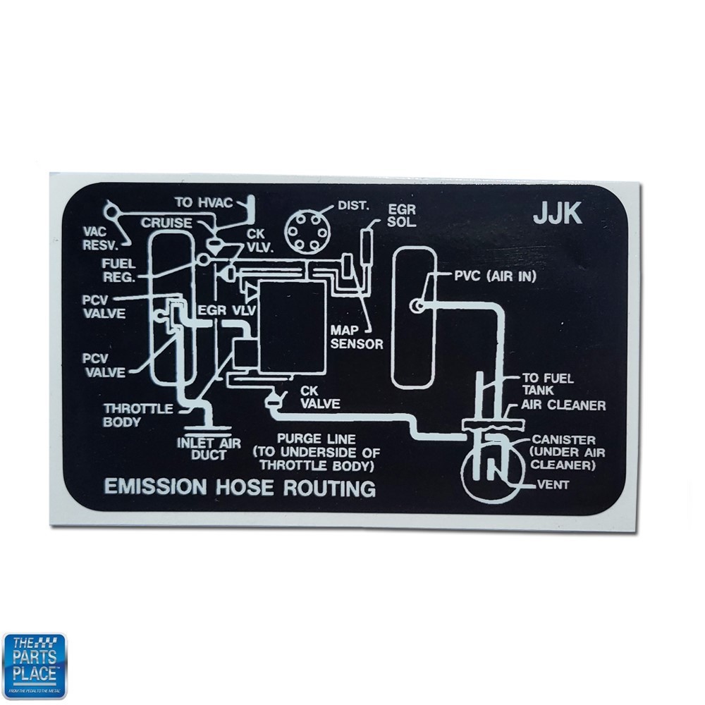 1991-93 GMC Typhoon / Syclone Emission Hose Routing Decal - Each