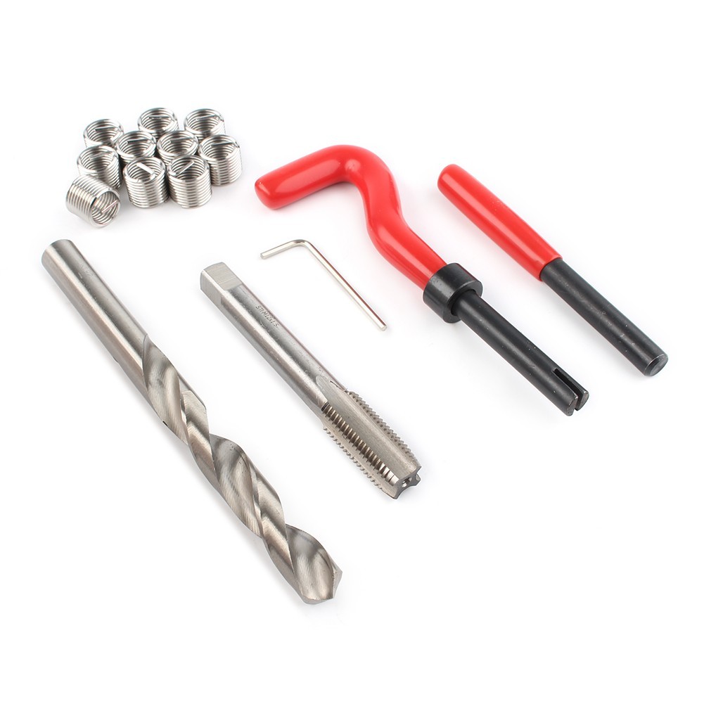 M12 x 1.5 Thread Repair Tool Stainless Helicoil Wire Insert Kit 15PC