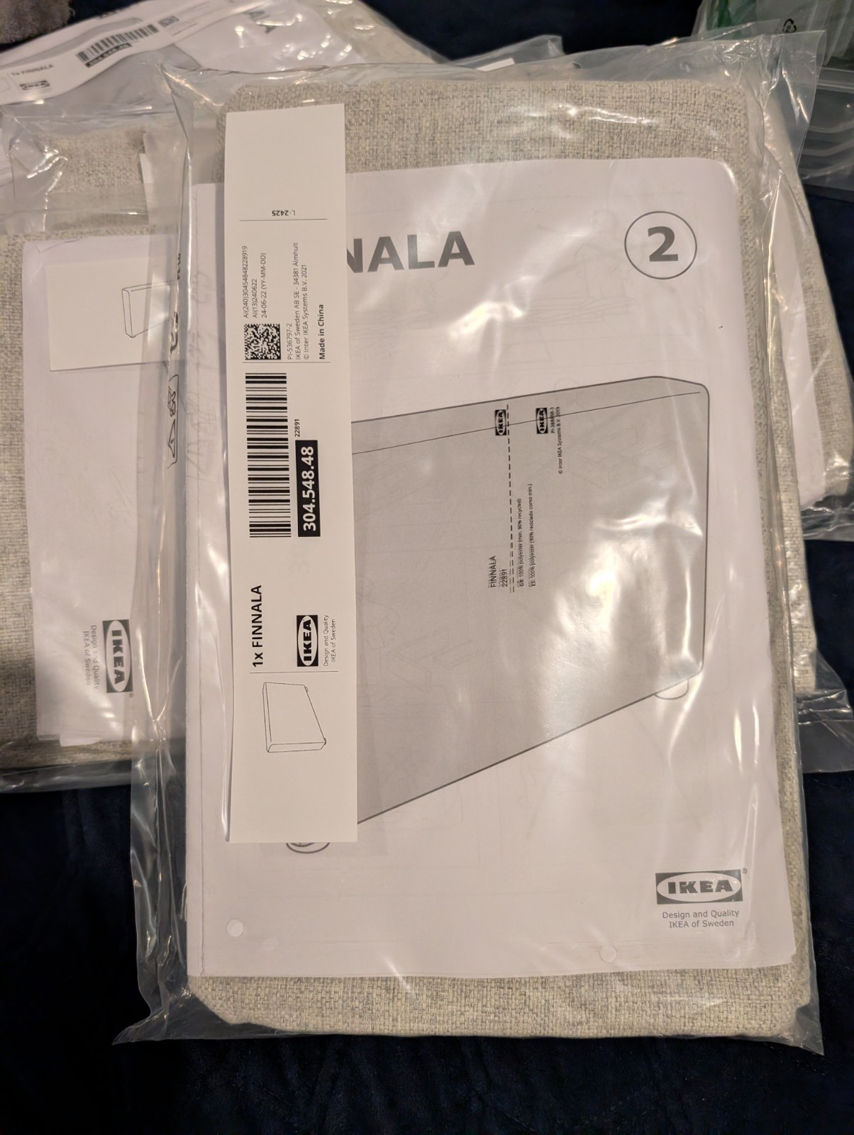 Ikea FINNALA Cover for armrest, Gunnared beige 304.548.48