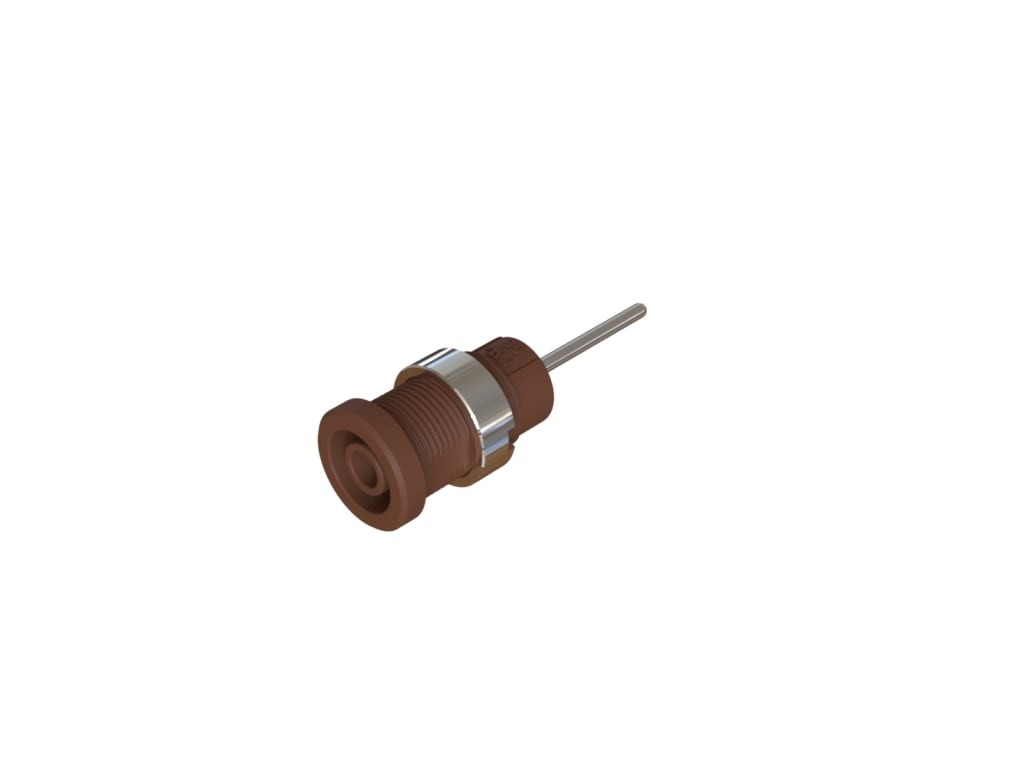 Cal Test CT4397-06-1 - 4mm Sheathed Jack, 1.9x21mm Long Pin, Panel, UL, Brown