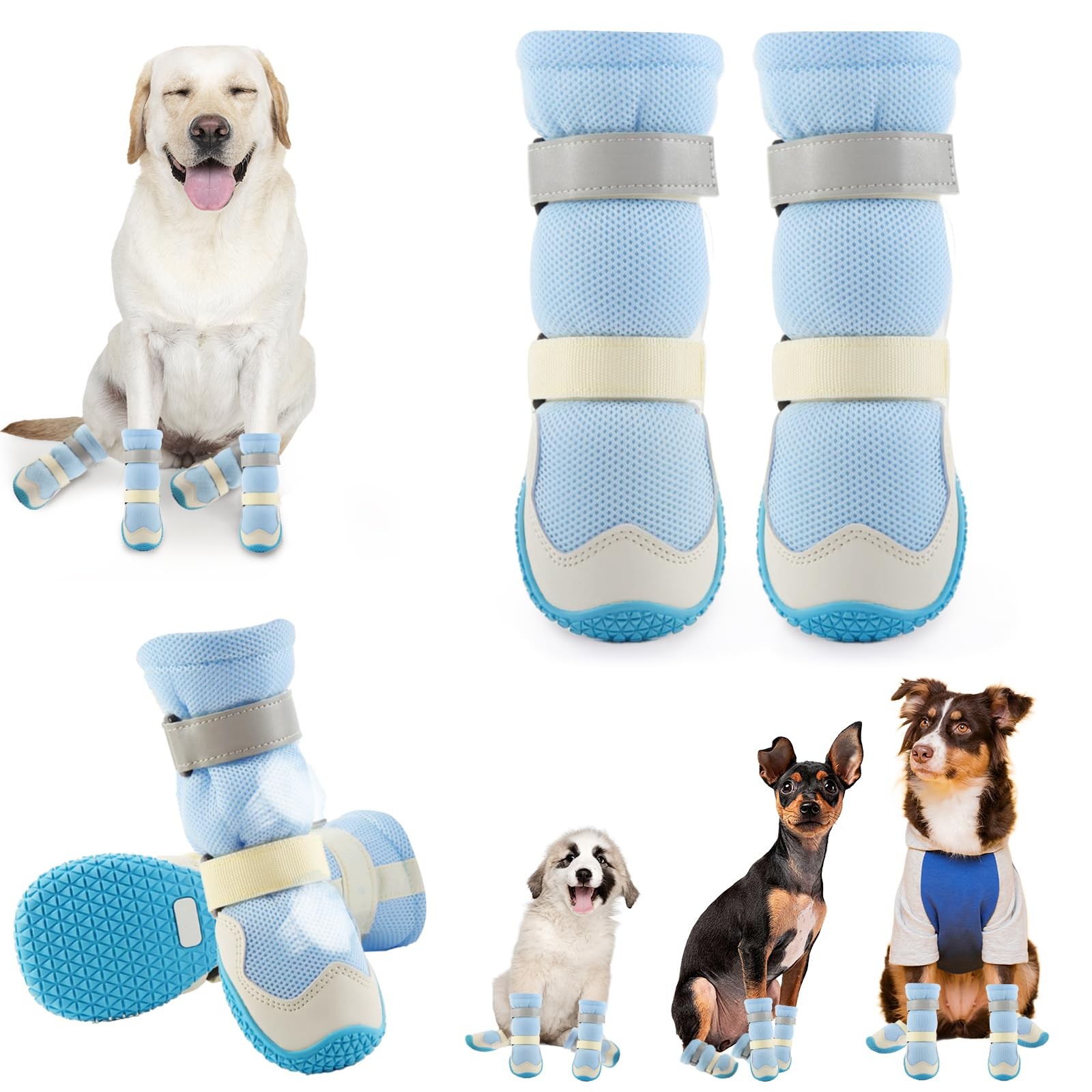 Dog Shoes for Medium Large Size Dogs, Breathable Dog Shoe for Hot Pavement, Dog