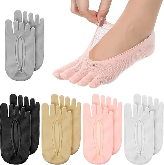 Women Toe Socks No Show Low Cut Socks with Toes Separated for Athletic Running