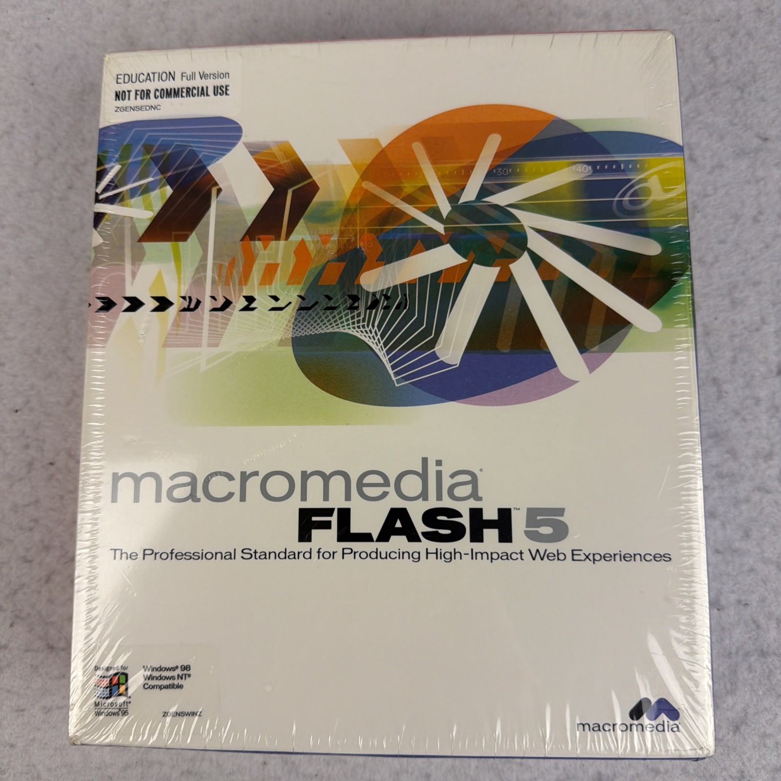 Macromedia Flash 5 for Microsoft Windows 98-NT VINTAGE SOFTWARE New Education