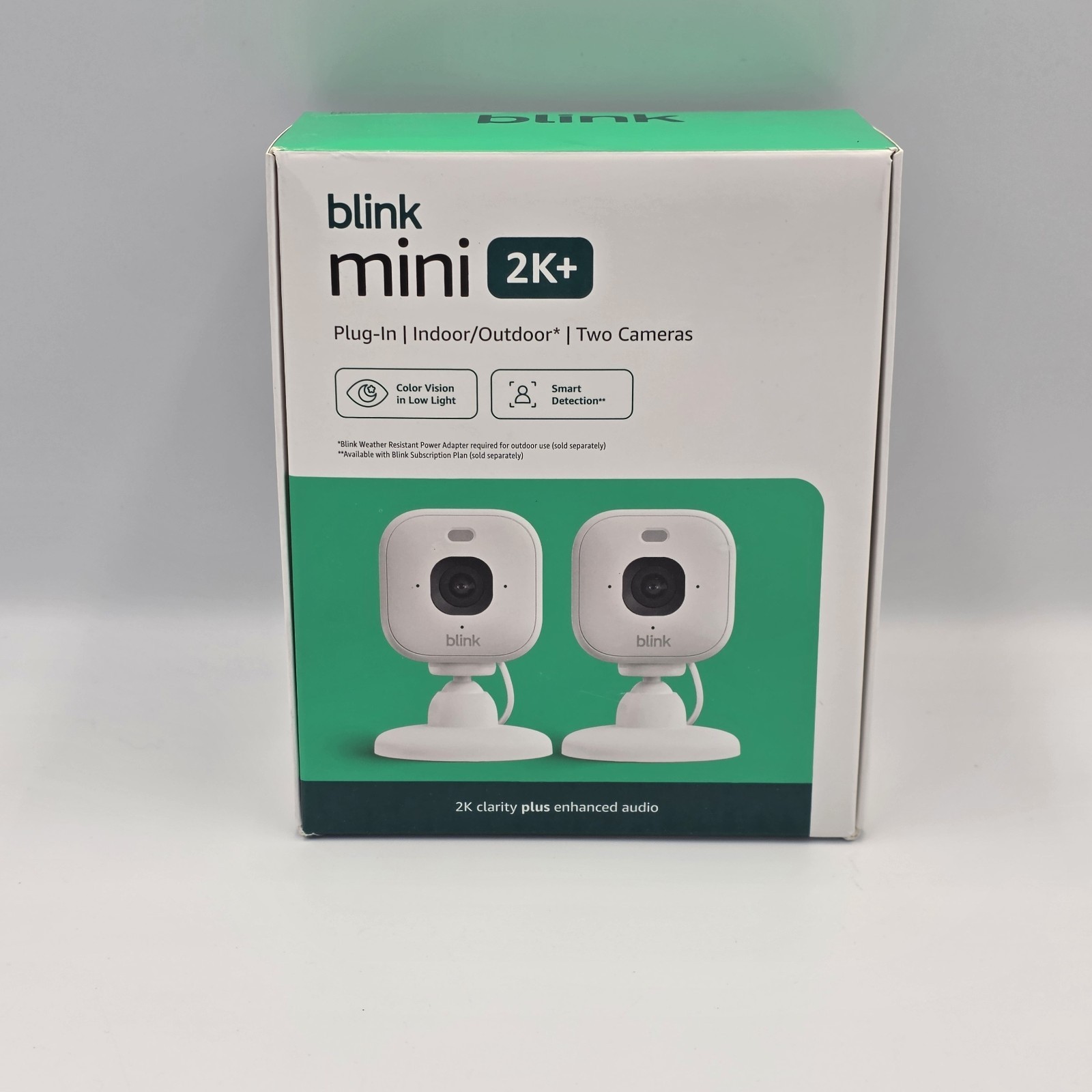 Blink Mini 2K+ (2-Camera Kit) Plug-In Indoor Camera Color Night Vision NEW
