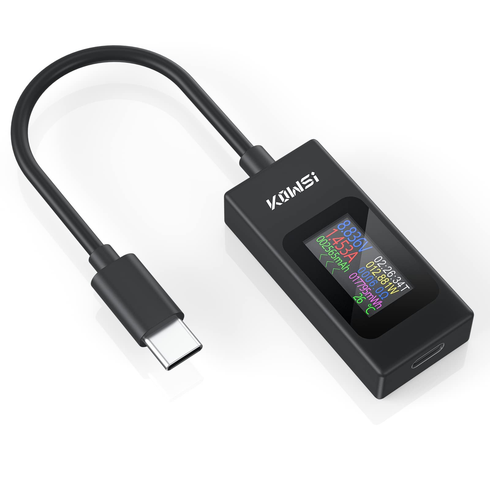 YOJOCK USB C Tester Power Meter 4-30V 0-6.5A Classic Version, Black/Silver
