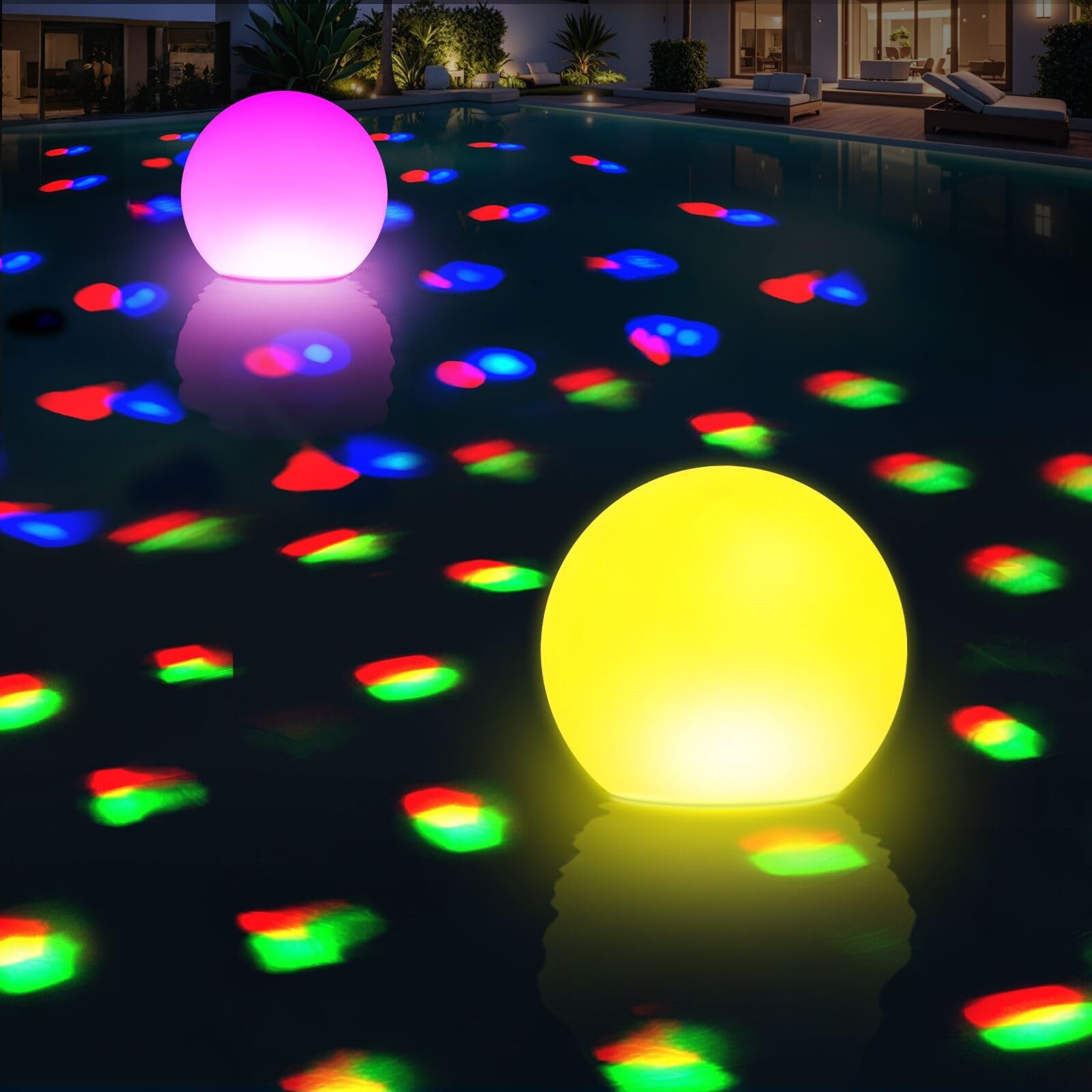 Ciavca Floating Pool Lights 6 Inch Light Up Pool Balls Underwater Lights Show