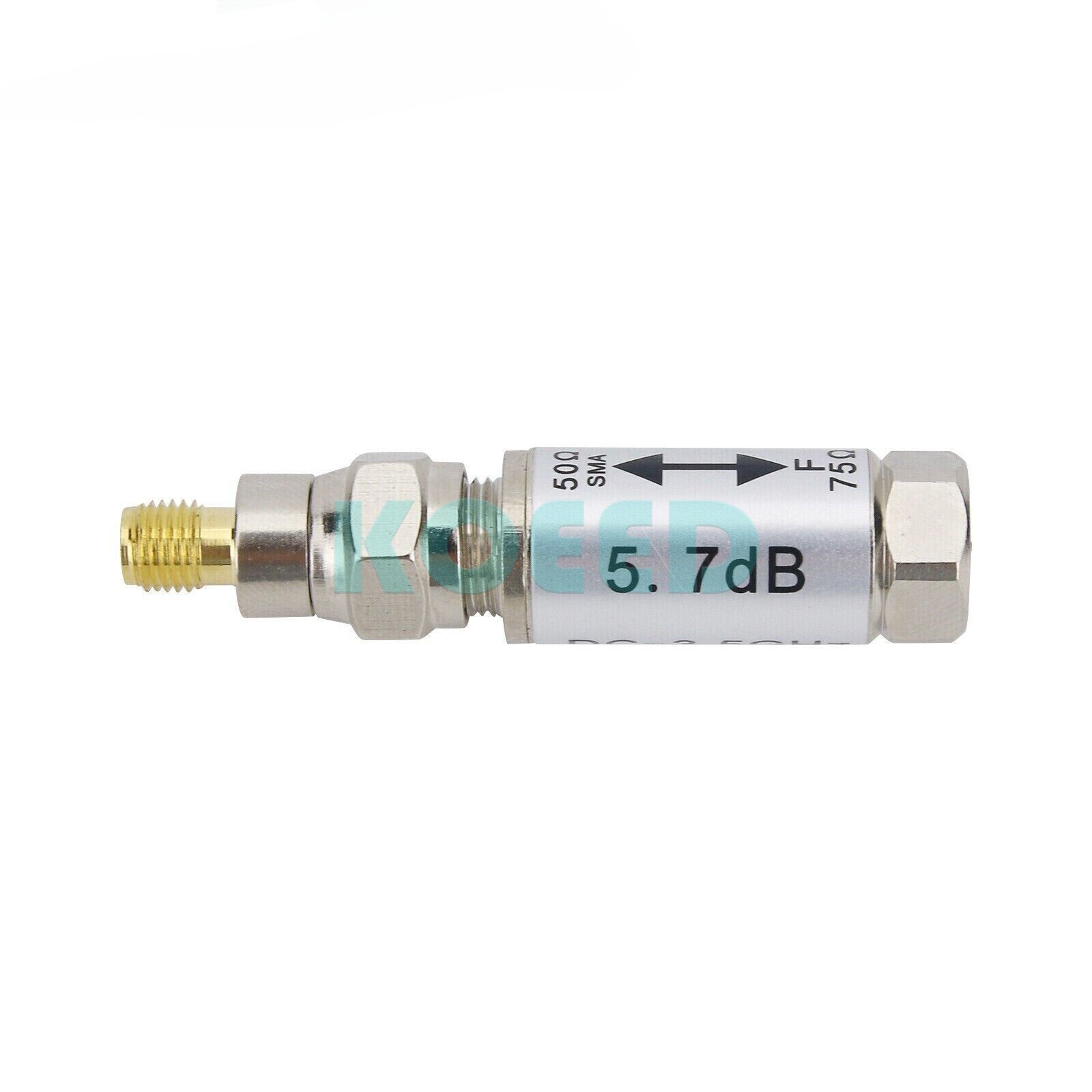 Impedance Converter Radio Acc. 0-3.5GHz SMA Female to F Male Connector 50-75ohm