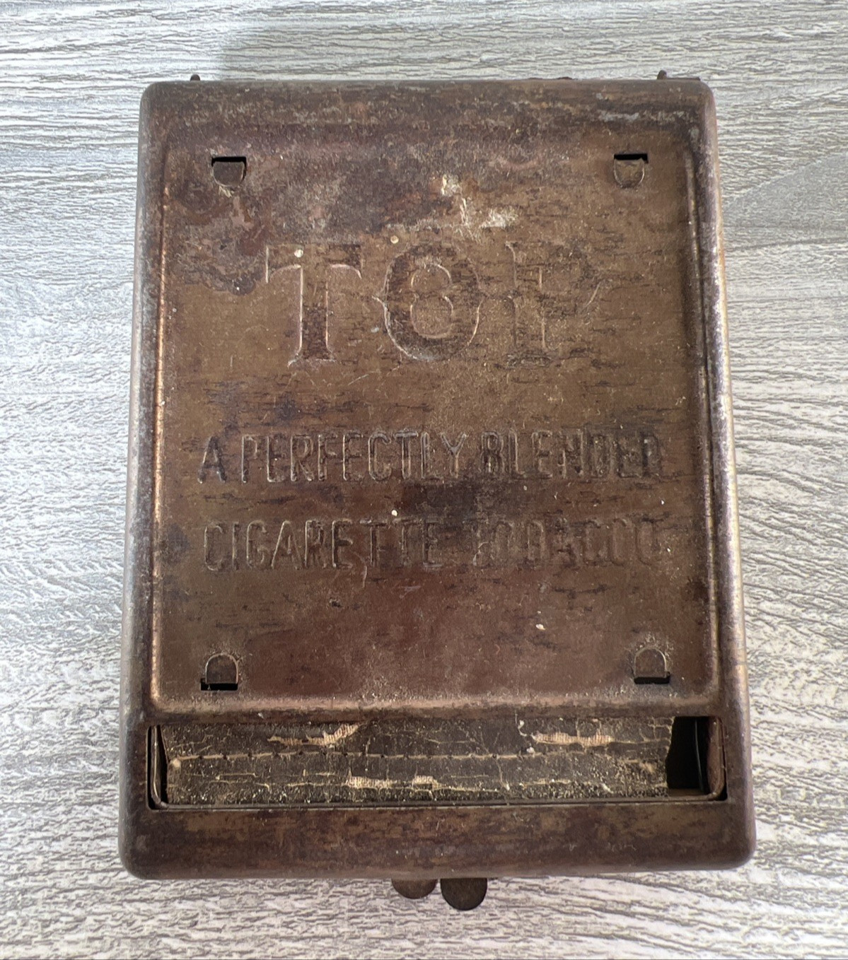 Vintage 50's P Tin Cigarette Roller "A Perfectly Blended Cigarette Tobacco"