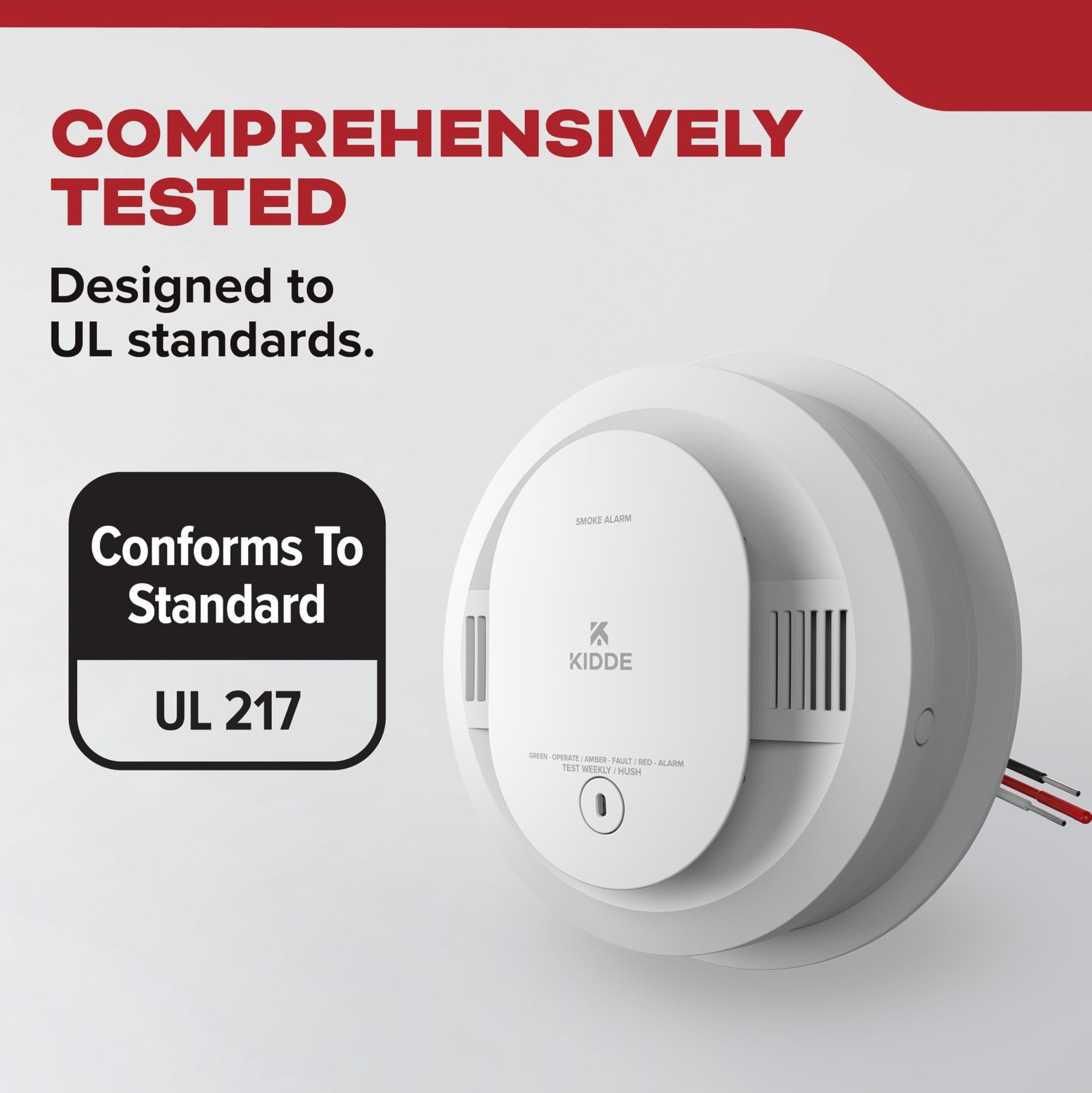Kidde Smoke Detector, Hardwired with AA Battery Backup, 1 Pack, White