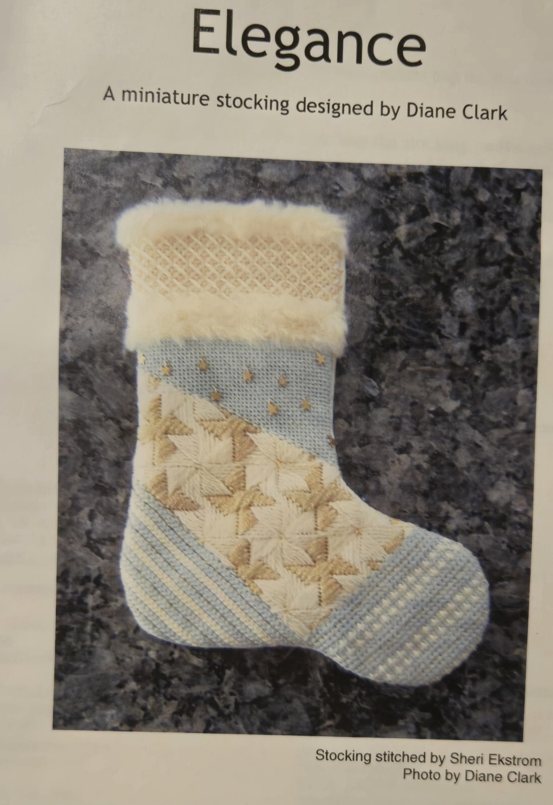 Needlepoint Miniature Stocking Elegance By Diane Clark