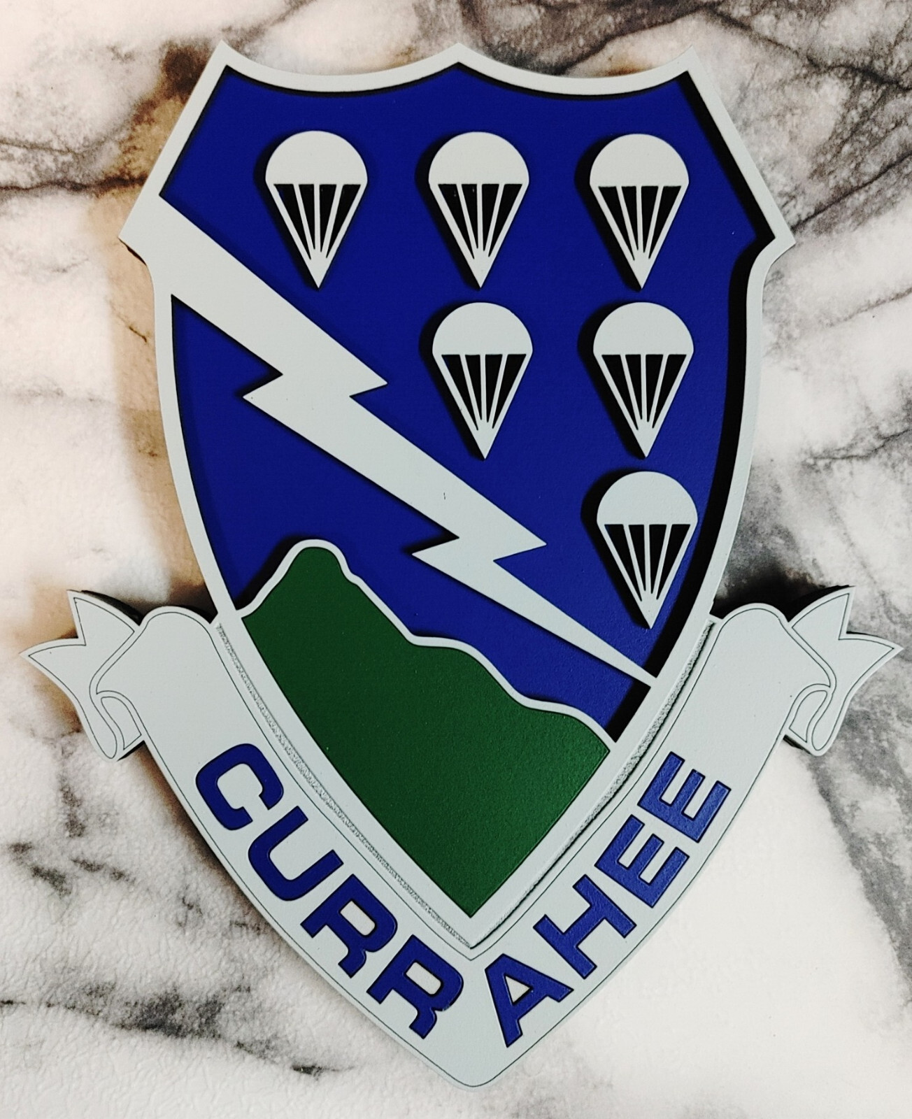 8" US Army 506th (Airborne) Infantry Regiment Insignia DUI Plaque "Currahee"