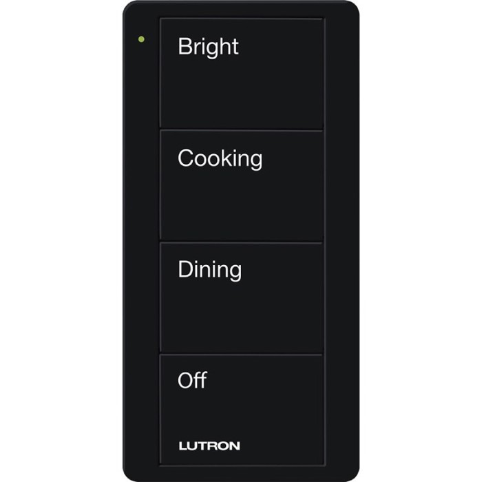 Lutron Pico Wireless Control - 4-Button DINING  Scene - Black - PJ2-4B-GBL-P02