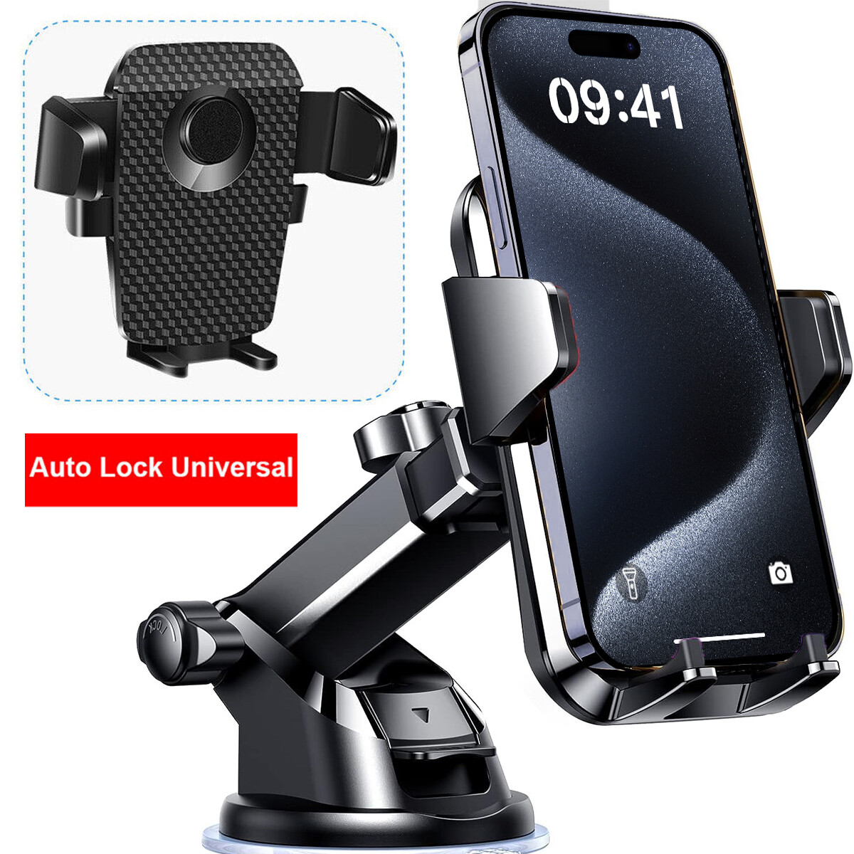 Car Phone Windshield Dash Mount Holder for iPhone 17 16 15 13 11 Pro Max Samsung
