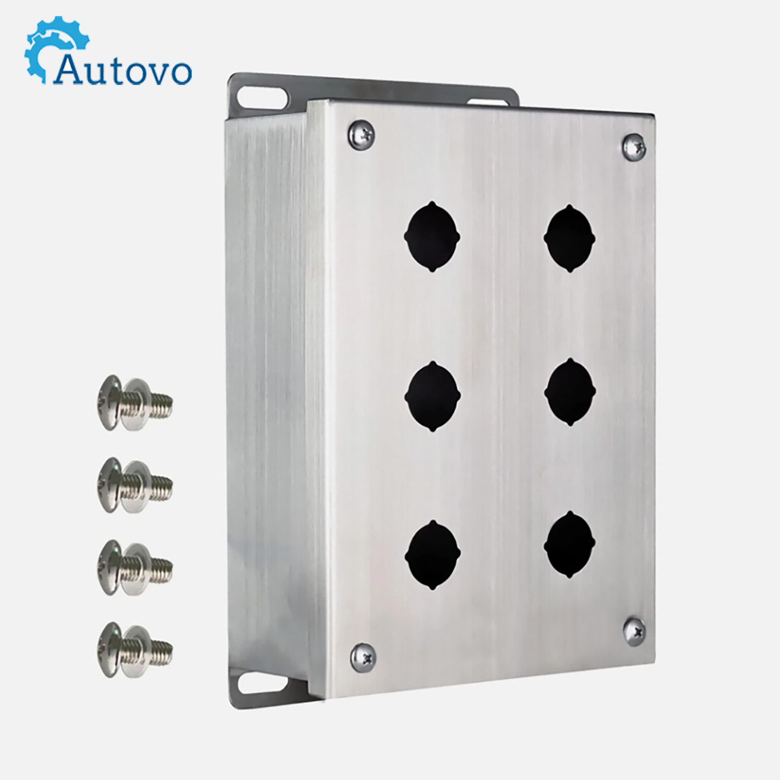 8 x6 x3" 304 Stainless Steel Push Button Box, IP66 Dustproof, Six Hole