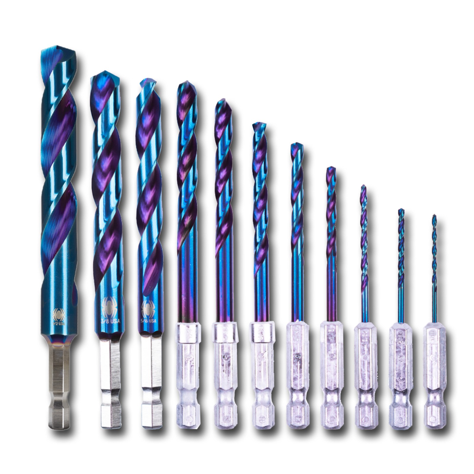 Spyder 11-Piece Assorted HSS Twist Drill Bit Set, 19018CA