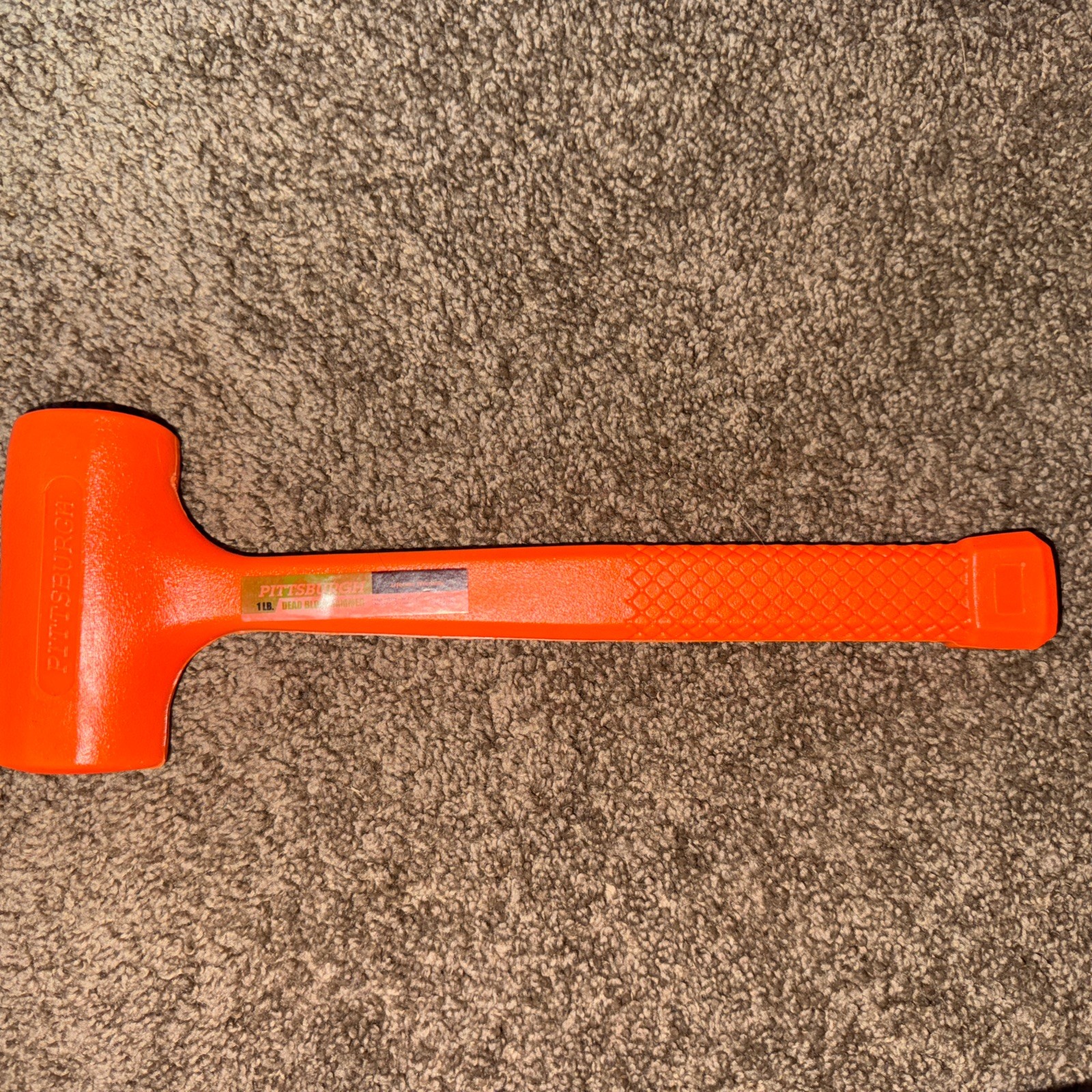 Pittsburgh Neon Orange Hivi. 1 Lb Dead Blow Hammer Soft Face One Pound Brand New