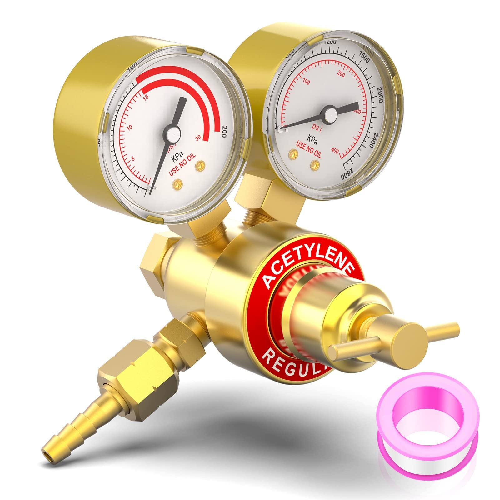 MEANLIN MEASURE Acetylene Regulator Welding Gas Gauges CGA 200 Cutting Torch Reg