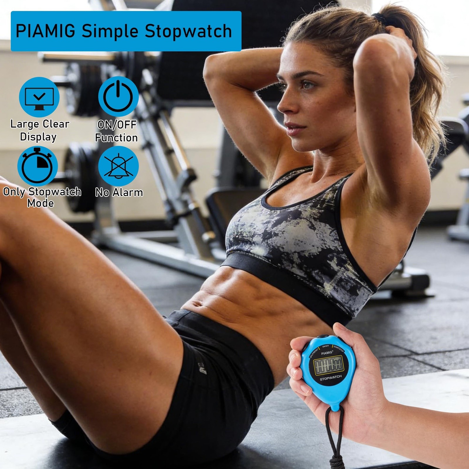 Simple Stopwatch Sport Timer Only Stopwatch Mode, 2 Pack Large Display Digita...