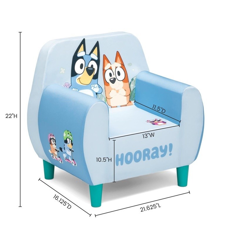 Bluey Foam Chair Armchair Kids High Back Padded Arms Fun Playtime Relaxation New