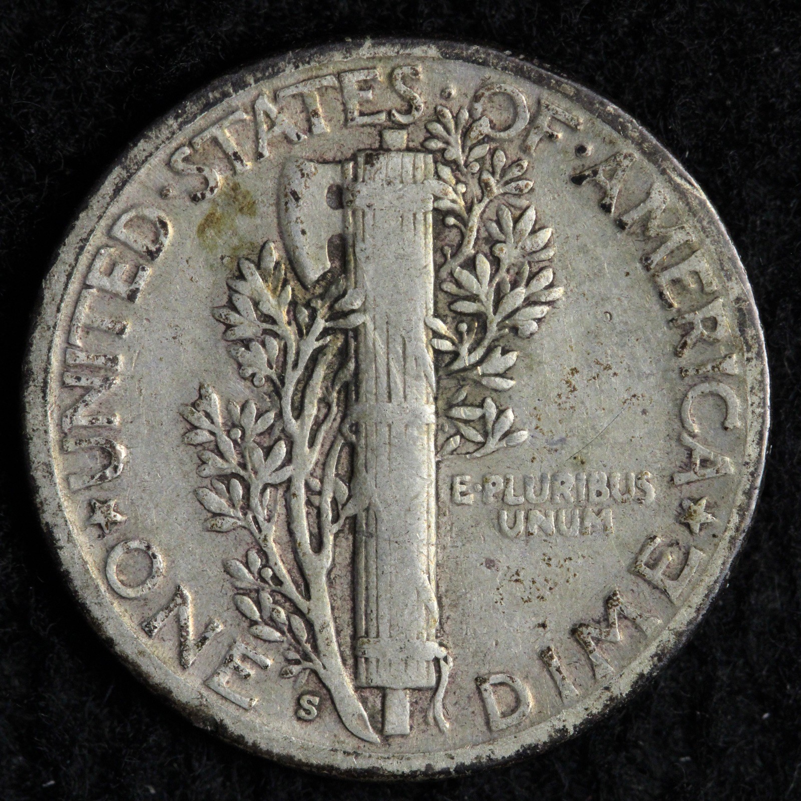 1928-S Mercury Silver Dime XF E259 UWL