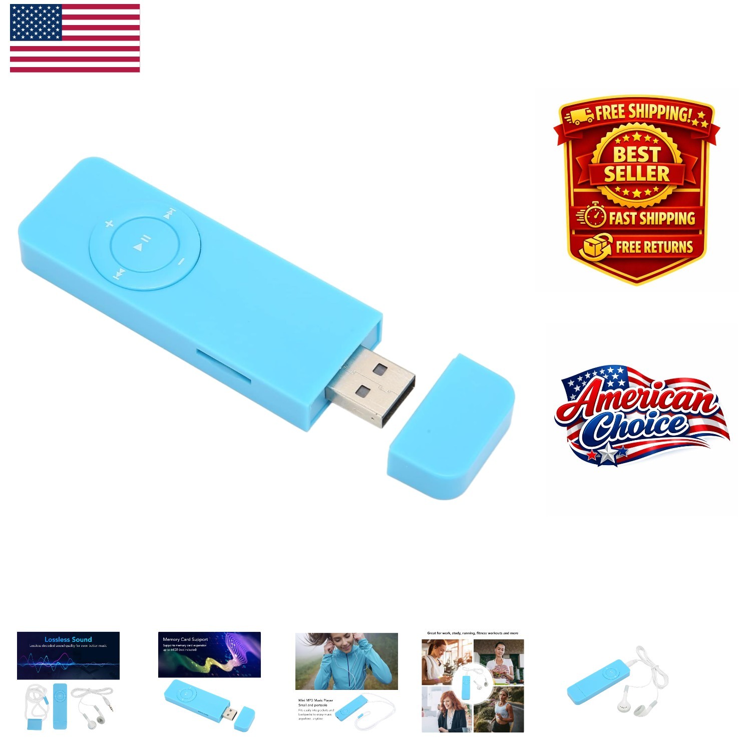 Portable Mini MP3 Player 64GB - Exceptional Sound Quality & Long Battery Life