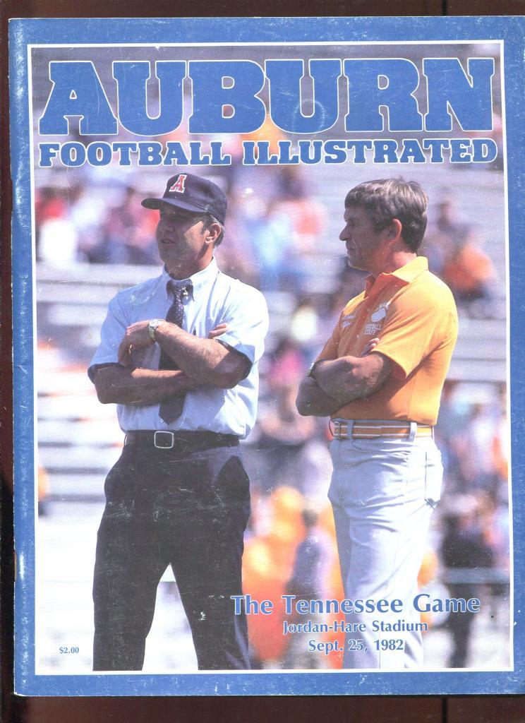 College Football Program Auburn Tigers 1982 Tennessee