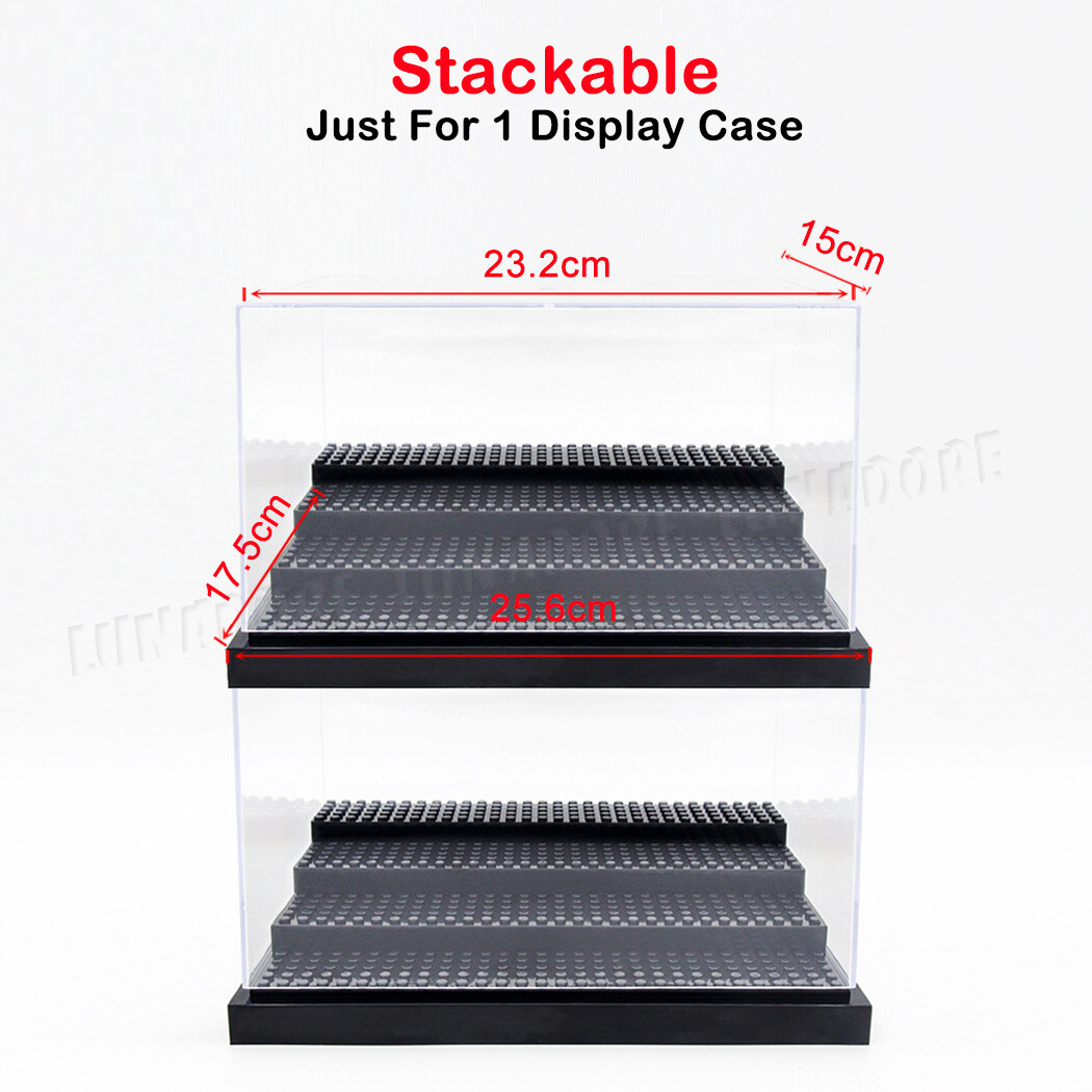 4-Steps Acrylic for Minifigure Display Case Stackable Box Clear Dustproof Clear