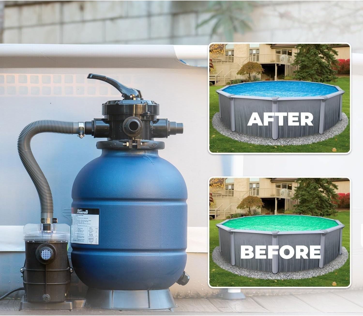 Flexible 16-Inch Pool Filter Hose - Lightweight, Leakproof Easy Install Design