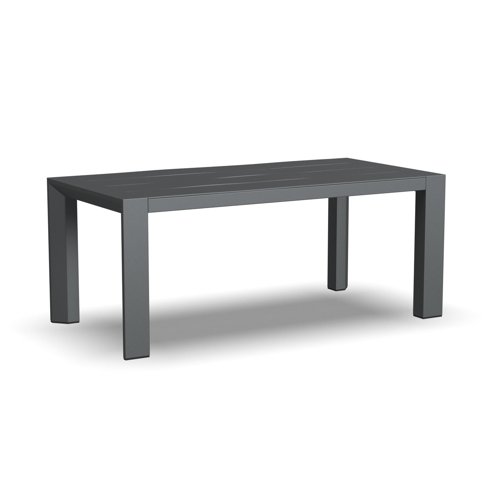 Grayton Outdoor Coffee Table – 40-Inch Wide Aluminum Patio Table, Slatted Top...