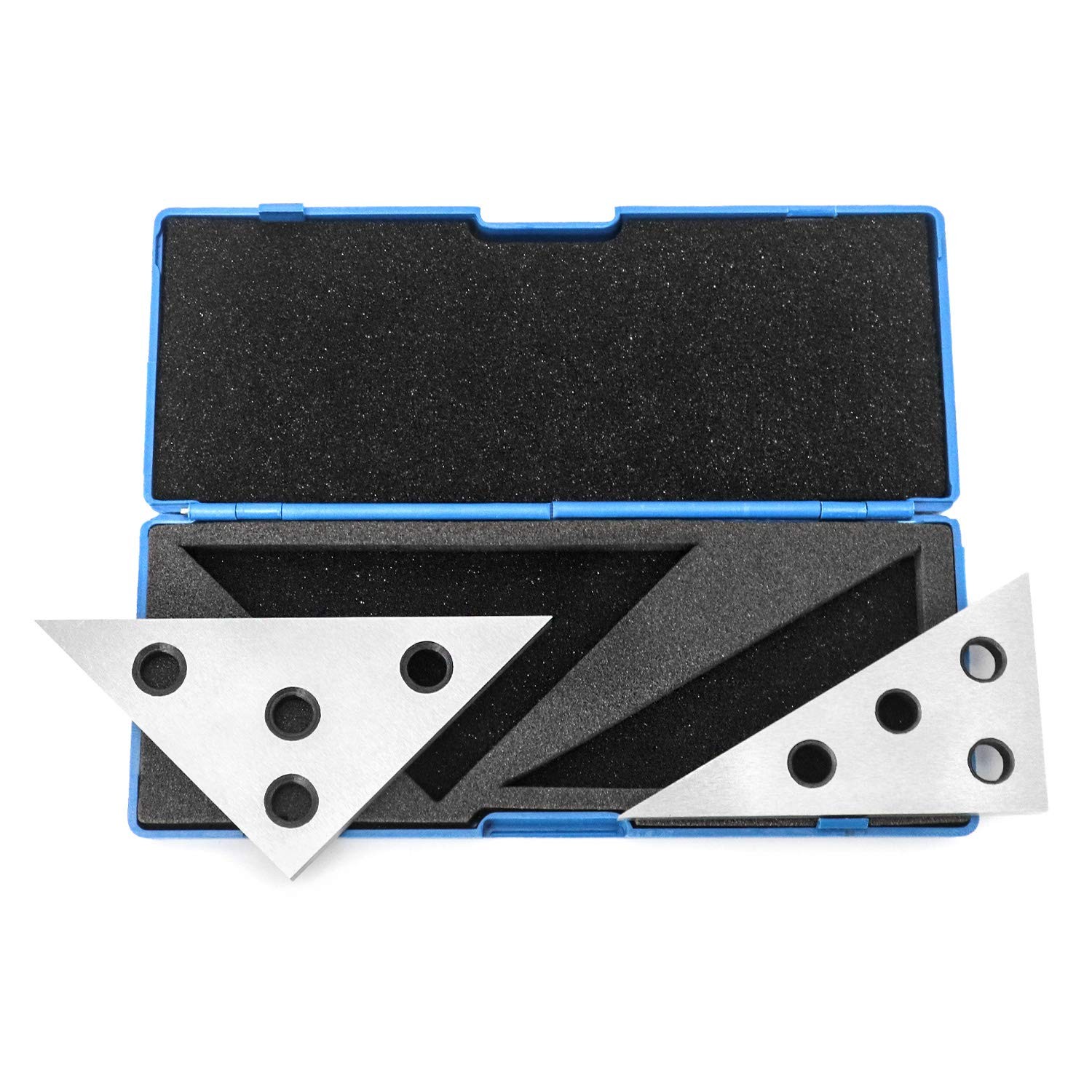 QWORK Solid Angle Plate Set, 2 Pcs Triangle Block, 30-60-90...