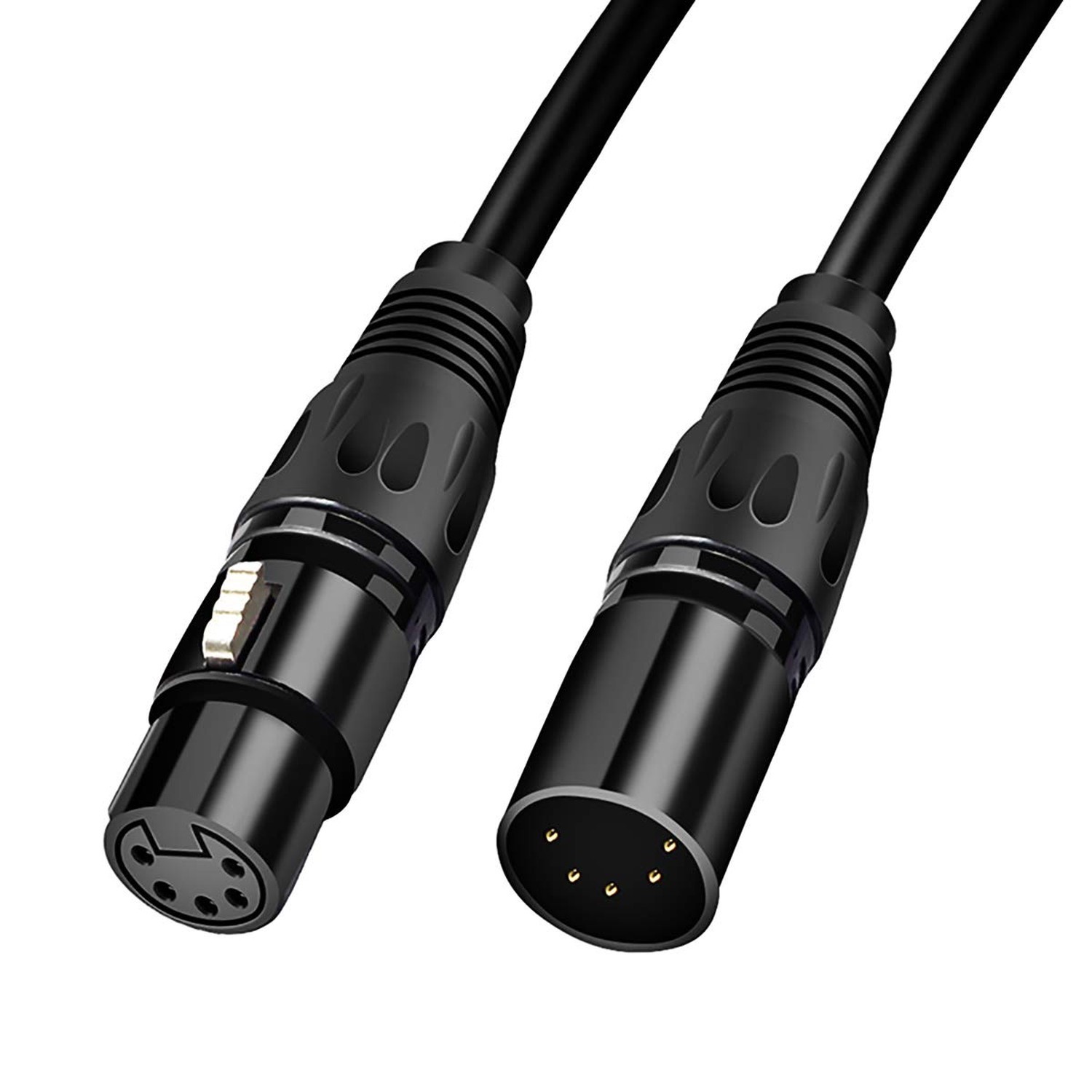 HOSONGIN 5 PIN XLR DMX Cable Adapter 10 Feet, DMX512 5PIN XLR Male to Female ...